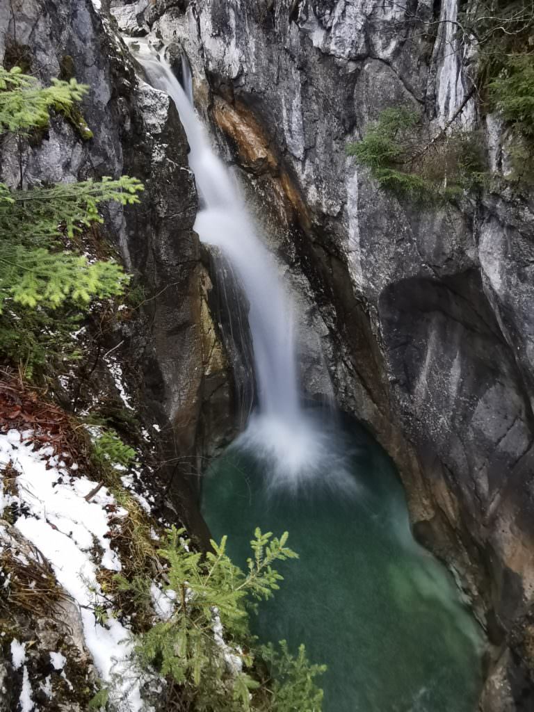 Tatzelwurm Wasserfall Winter - wenig Schnee, aber trotzdem schön